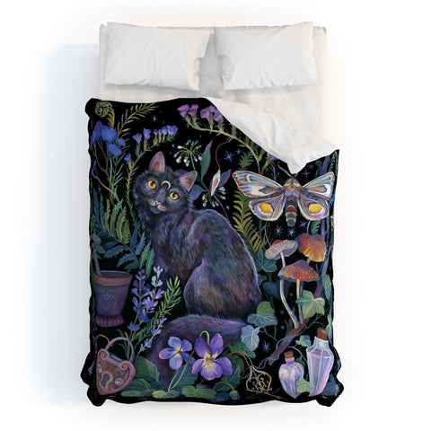 Clara McAllister Black Cat Magical Duvet Cover