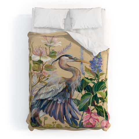 Clara McAllister Blue Heron Duvet Cover