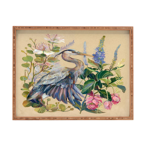 Clara McAllister Blue Heron Rectangular Tray