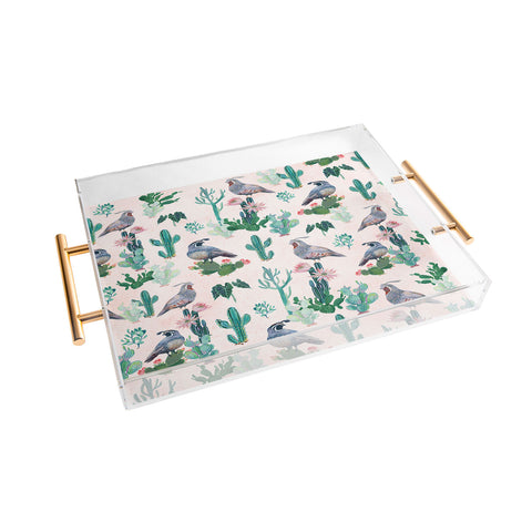 Clara McAllister Cactus Quail Acrylic Tray