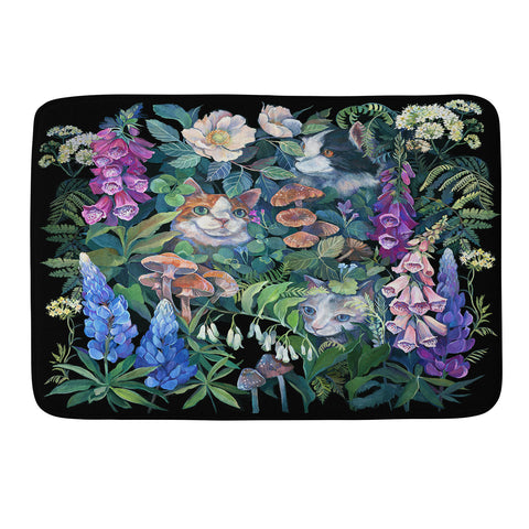 Clara McAllister Cats Foxglove Garden Memory Foam Bath Mat