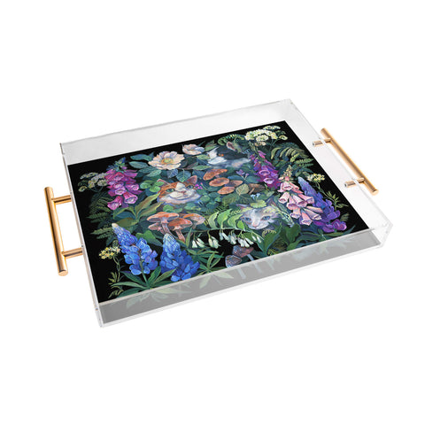 Clara McAllister Cats Foxglove Garden Acrylic Tray
