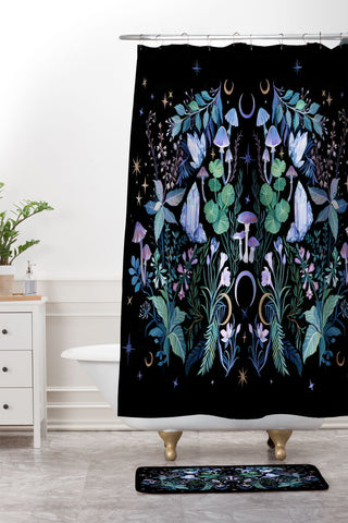 Clara McAllister Crystal Mushrooms Shower Curtain And Mat
