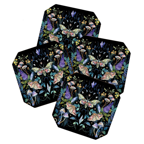 Clara McAllister Crystals Moth Mushroom Coaster Set