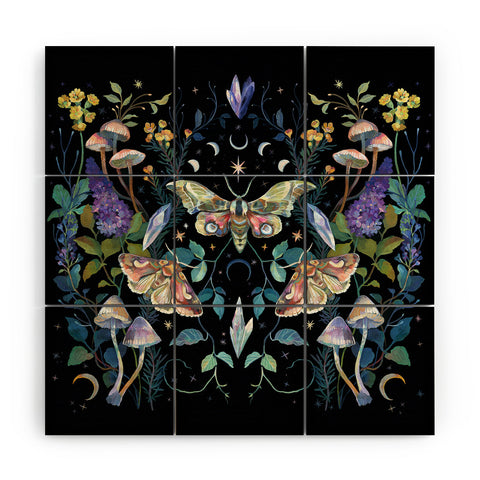 Clara McAllister Crystals Moth Mushroom Wood Wall Mural