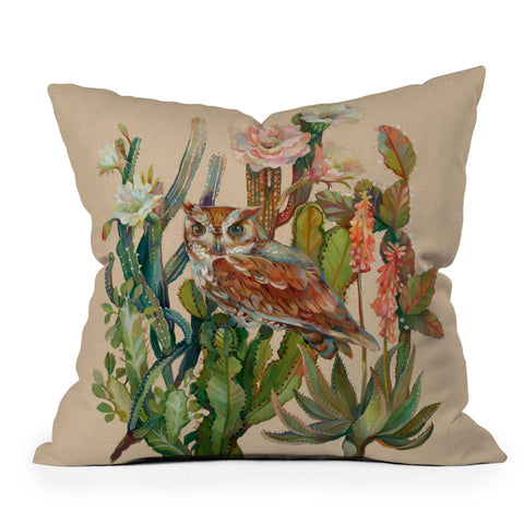 Clara McAllister Desert Owls Outdoor Throw Pillow