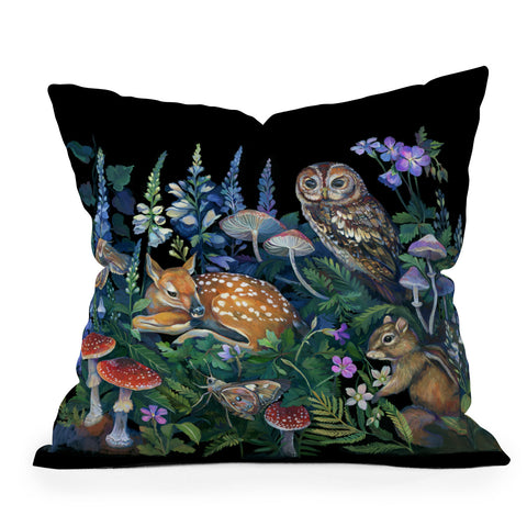 Clara McAllister Enchanted Woodland Outdoor Throw Pillow