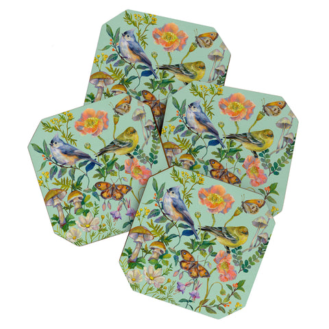 Clara McAllister Floral Birds Coaster Set