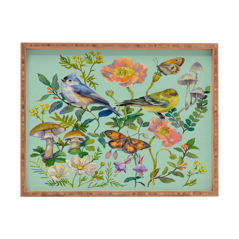 Clara McAllister Floral Birds Rectangular Tray