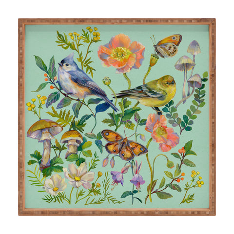 Clara McAllister Floral Birds Square Tray