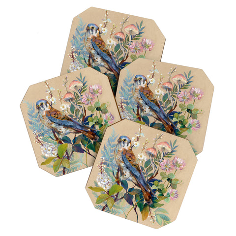 Clara McAllister Floral Falcon Coaster Set