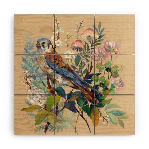 Clara McAllister Floral Falcon Wood Wall Mural