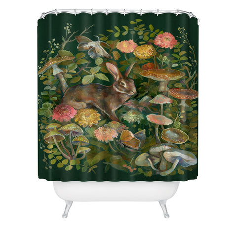 Clara McAllister Floral Moth Bouquet Shower Curtain