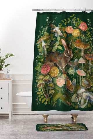 Clara McAllister Floral Moth Bouquet Shower Curtain And Mat