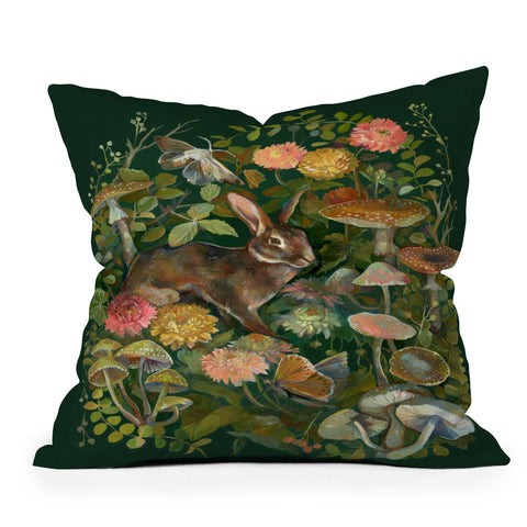 Clara McAllister Floral Moth Bouquet Throw Pillow
