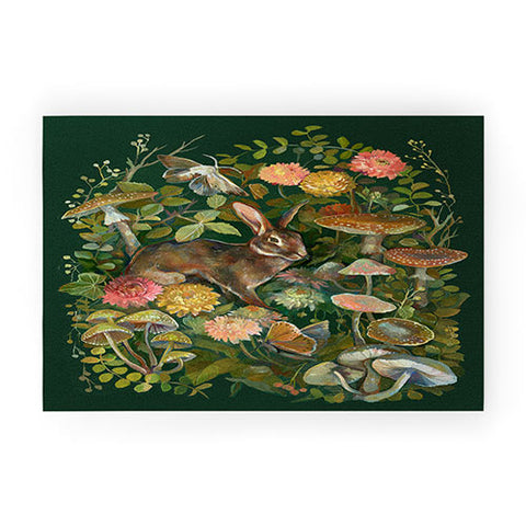 Clara McAllister Floral Moth Bouquet Welcome Mat