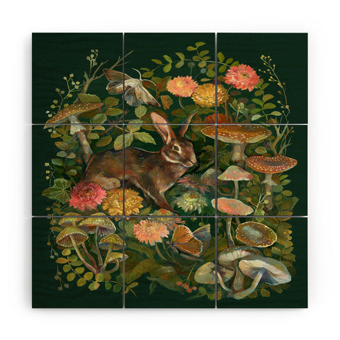 Clara McAllister Floral Moth Bouquet Wood Wall Mural