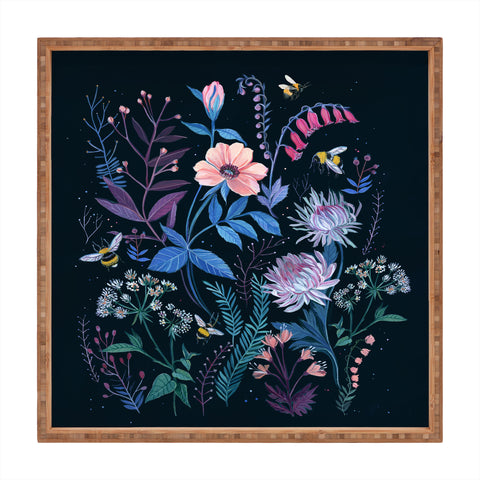 Clara McAllister Flower bees Square Tray