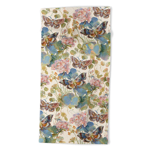 Clara McAllister Geranium Moths Beach Towel