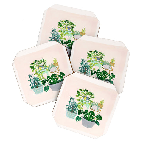 Clara McAllister House Plants and vases Coaster Set