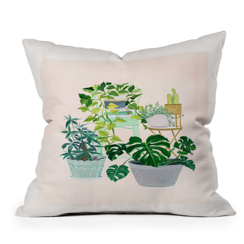 Clara McAllister House Plants and vases Throw Pillow