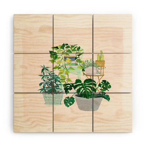 Clara McAllister House Plants and vases Wood Wall Mural