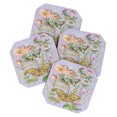 Clara McAllister Lilac Butterfly Coaster Set