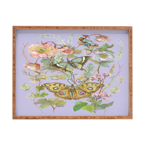 Clara McAllister Lilac Butterfly Rectangular Tray