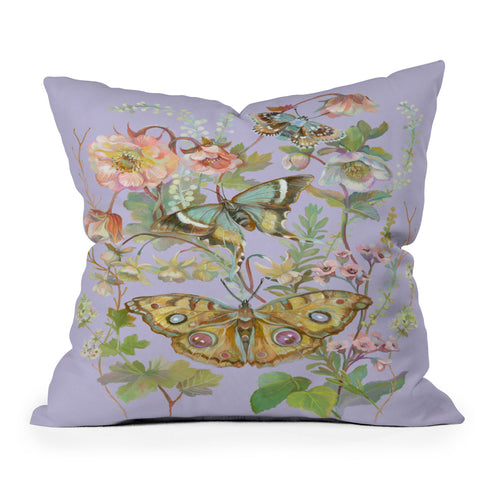 Clara McAllister Lilac Butterfly Throw Pillow