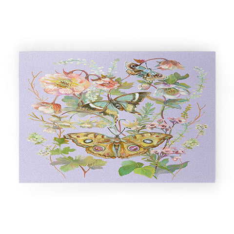 Clara McAllister Lilac Butterfly Welcome Mat