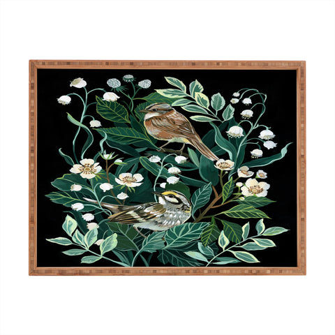 Clara McAllister Lily of the valley Birds Rectangular Tray