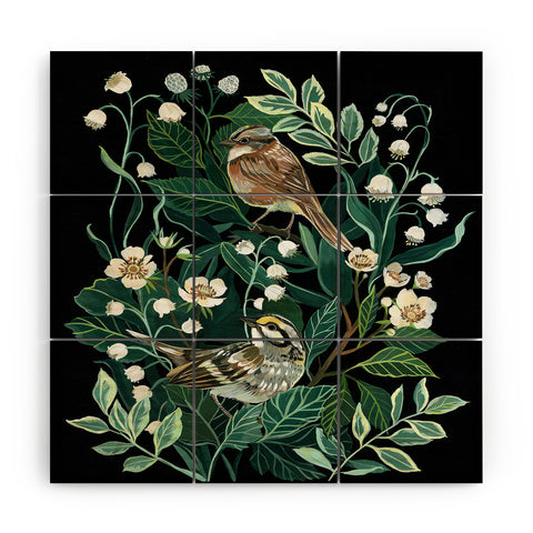 Clara McAllister Lily of the valley Birds Wood Wall Mural