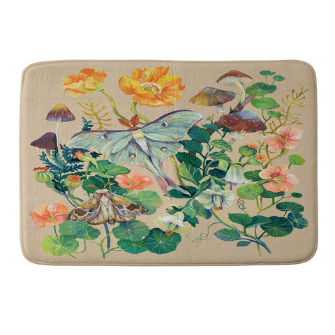 Clara McAllister Luna Moth Floral Mushroom Memory Foam Bath Mat