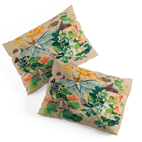 Clara McAllister Luna Moth Floral Mushroom Pillow Shams
