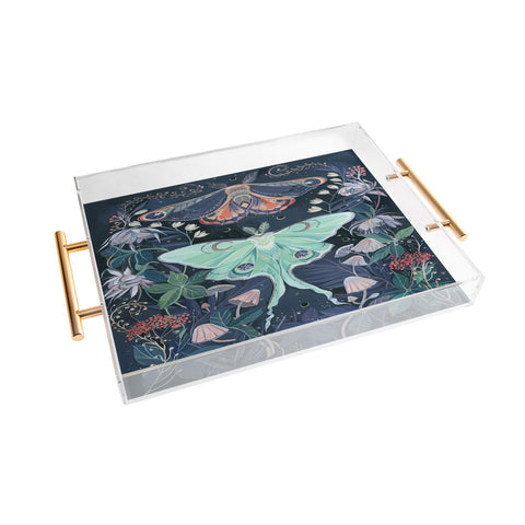Clara McAllister Luna Moth Painting Acrylic Tray