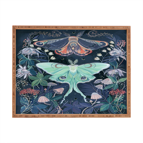 Clara McAllister Luna Moth Painting Rectangular Tray