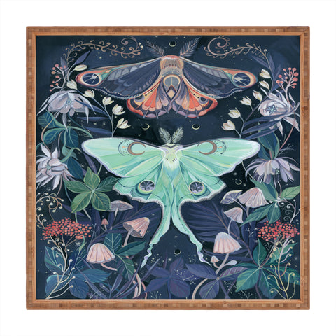 Clara McAllister Luna Moth Painting Square Tray