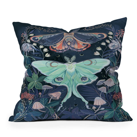 Clara McAllister Luna Moth Painting Throw Pillow
