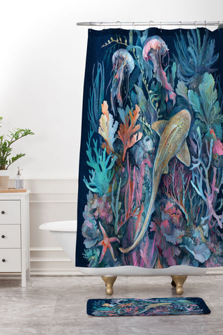 Clara McAllister Marine Life Shower Curtain And Mat