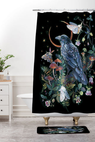 Clara McAllister Moon Crow Shower Curtain And Mat