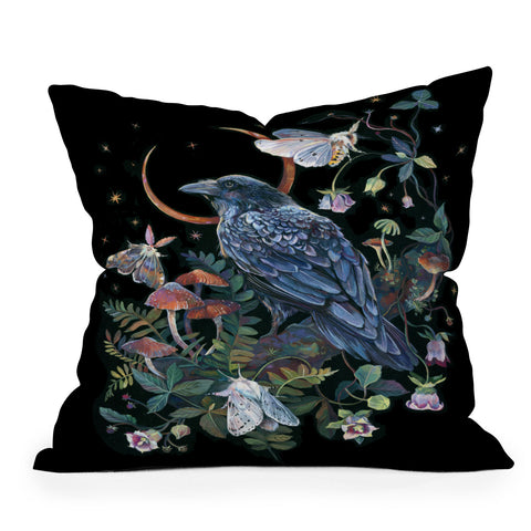 Clara McAllister Moon Crow Throw Pillow