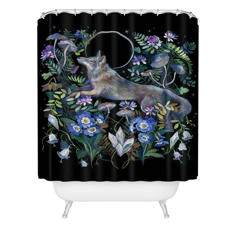 Clara McAllister Moon Wolf Shower Curtain