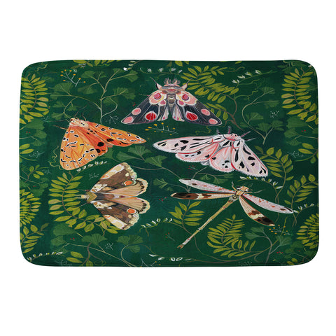 Clara McAllister Moths and dragonfly Memory Foam Bath Mat