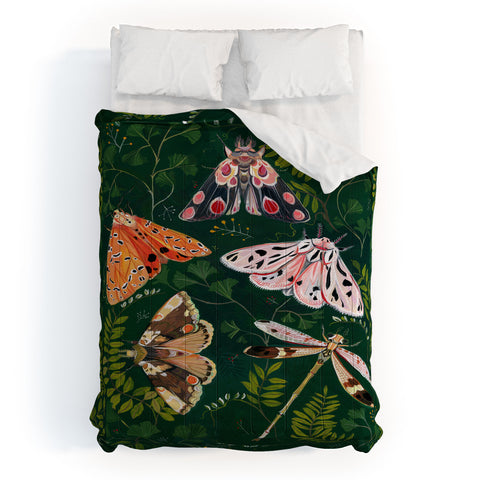 Clara McAllister Moths and dragonfly Comforter