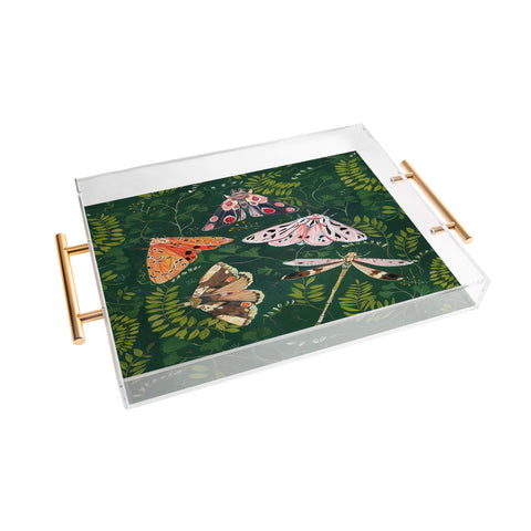 Clara McAllister Moths and dragonfly Acrylic Tray