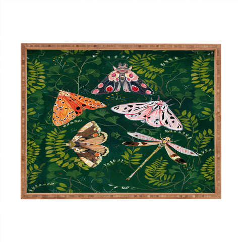 Clara McAllister Moths and dragonfly Rectangular Tray