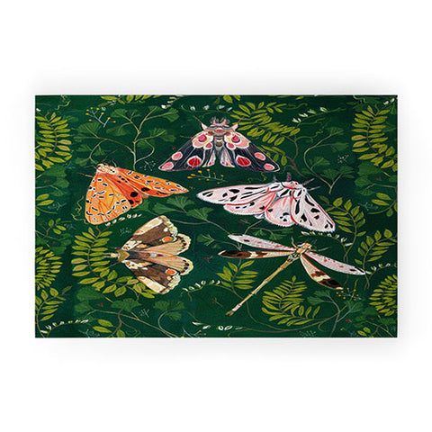 Clara McAllister Moths and dragonfly Welcome Mat