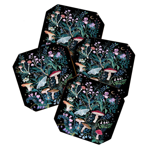 Clara McAllister Mushroom Night Garden Coaster Set