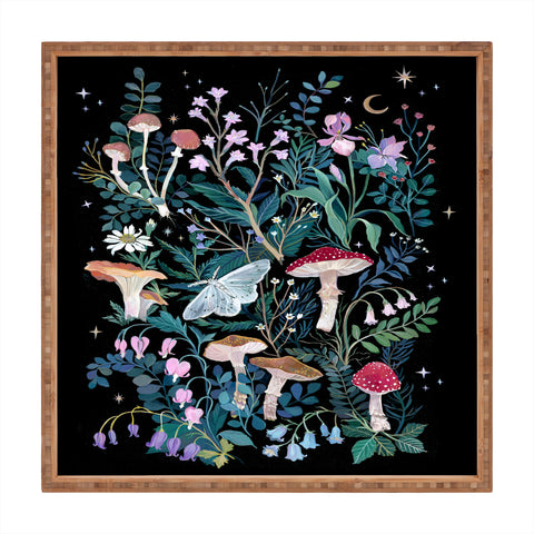 Clara McAllister Mushroom Night Garden Square Tray