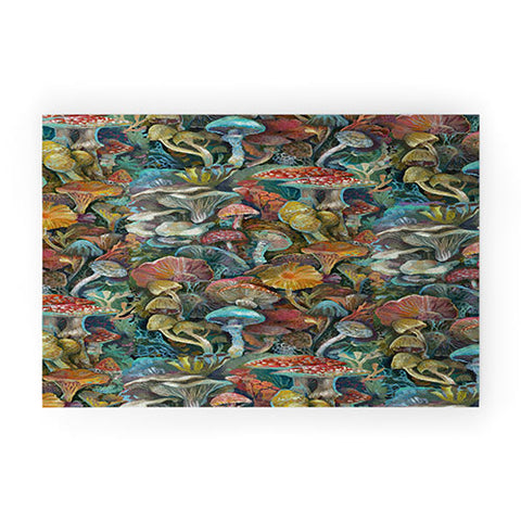 Clara McAllister Mushrooms Print Welcome Mat